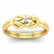 14K Yellow Gold Diamond Knot Ring - 0.02 Ct.