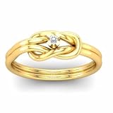 14K Yellow Gold Diamond Knot Ring - 0.02 Ct.