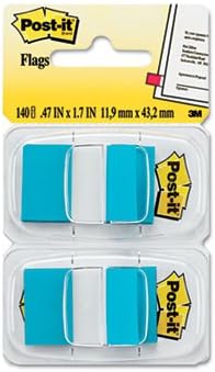 Standard Tape Flags in Dispenser, Bright Blue, 100 Flags/Dispenser