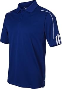 Adidas Golf A76 Men's ClimaLite 3-Stripes Cuff Polo - Collegiate Royal/White - L