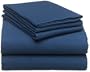Pinzon 160-Gram Solid Flannel Queen Sheet Set, Cadet Blue
