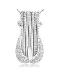 14K White Gold 0.5ct Unique Collection Slipper Inspired Pave Diamond Pendant