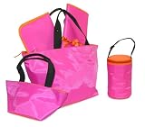 Berry Orange Diaper Tote - Five Piece Set