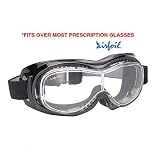Airfoil Black Goggles With Anti Fog Clear Polycarbonate Lens With UV 400 Protection