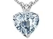 2.02 cttw 8mm Heart Shaped Created Aquamarine and Genuine Diamond Pendant in 14k White Gold