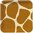 Creative Converting Animal Print Giraffe Square Dessert Plates, 8 Count