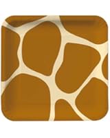 Creative Converting Animal Print Giraffe Square Dessert Plates, 8 Count