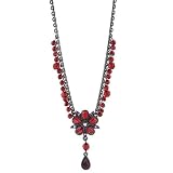 Blaze Siam Tone Fringed Flower Necklace