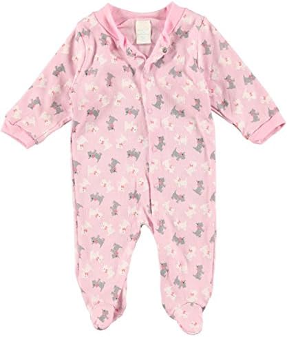 Nursery Baby Baby Girls' "Bowed Scottie" Footed Coverall