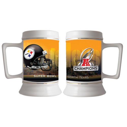 NFL Pittsburgh Steelers AFC Champion 28-Ounce Stein, White