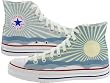 Converse Chuck Taylor All Star Canvas High Top Optical White Custom Hand Painted m7650risingsun