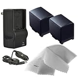 Canon High Capacity Lithium Ion Replacement for Canon BP-819 - 2 (IC Intelligent Chip) Batteries (2000Mah) + AC/DC Rapid Travel Charger + Nwv Direct Micro Fiber Cleaning Cloth