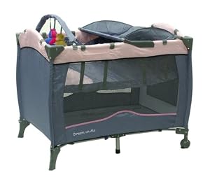 Dream On Me Deluxe Adjustable Height Play Yard with Changing Area, Pink