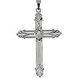 14K White Gold Diamond Cross Pendant - 37.50x25.50mm