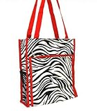 Zebra Print Shopping Bag Tote in Choice of Trim Colors