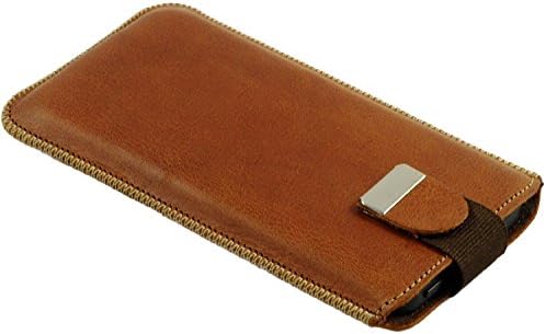 iPhone SE, 5s, 5 Cover Brown Genuine Leather Lined Case Soft Sleeve Pouch