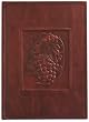 Italian Leather Wine Journal, Label Area, Embossed Designs, Gift Boxed, 7x10"