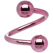 Pink Electro Titanium Spiral Twister Ball Belly Ring