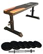 GAT SLIM Flachbank - Trainingsbank + Kurzhantelstange inkl. Gewichte und Sternverschl�sse
