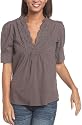 Eyeshadow Junior's Swiss Dot Elbow Sleeve Top