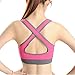 Women's White Cross Back Yoga Sport Bra Rose