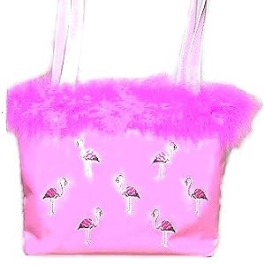 Adorable Pink Flamingo Costume Purse/Tote with Hot Pink Furr ~ Medium Size