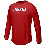 Nike Arkansas Razorbacks Cardinal Waffle Long Sleeve Crew Top