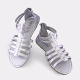 Fashion Silver Flats Sandals Womens Shoes