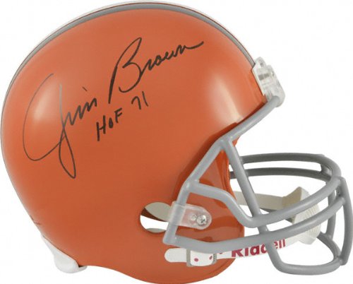 Jim Brown Signed Browns Replica Helmet w/HOF'71