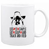 New  Life Is Simple. Ea , Sleep & Track And Field Mug Sports