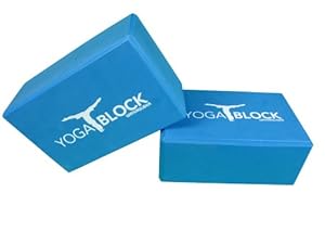Yoga Blocks 2 Pack: Size 4 X 9 X 6 Available in 3 Colors, Highest Quality (Blue Sky)
