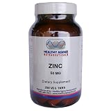 Healthy Aging Nutraceuticals Zinc 50 Mg 250 Vegetarian Tablets (Pack of 2)
