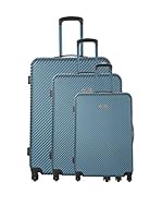 PLATINIUM Set de 3 trolleys rígidos (Azul Petróleo)