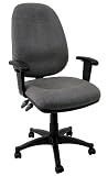 Task Office Chair with Grey Fabric and Dual Control with Arms - BT-661-GR-GG