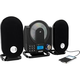 GPX HC208B Home Music System Vertical CD Player with AM/FM Radio and Digital Clock Includes Remote Control (Black)