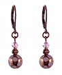 Earrings - E277 - Crystal and Copper Plated Polka Dot Glass Beads ~ Light Amethyst (Light Purple)
