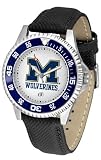 Michigan Wolverines Suntime Competitor Poly/Leather Band Watch - NCAA College Athletics