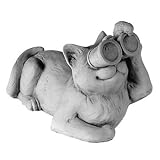Lying Bird-Watching Cat Stone Statue
