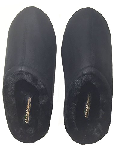 Trugel Miracle Slippers Black Deluxe (TruGel Miracle Slippers Black Deluxe Slippers Medium) Womens 8-9, Mens 6-7