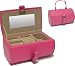 Retro Jewelry Travel Case in Hot Pink