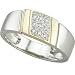 14K Two Tone Gold Men's Diamond Ring