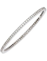 Sterling Silver Rhodium-plated 83 Stone CZ Bangle