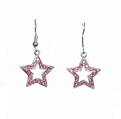 Earrings - E107 - Crystal Star - Rose (Pink)