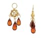 18k Yellow Gold Chandelier Diamond (.04 ct tw, G, VS), Orange Garnet Briolette Interchangeable Earring Charm by Diana Heimann