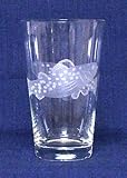 Individually Hand Etched Trout Tumbler Glass 7"H Set / 4