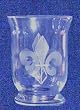 Individually Hand Etched Fleur De Lis Glass Candle 5.75"h" Shade Set / 2