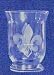 Individually Hand Etched Fleur De Lis Glass Candle 5.75"h" Shade Set / 2