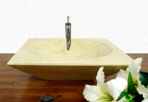 Waschbecken aus Stein - Aufsatzbecken Marmor creme