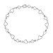 Sterling Silver Heart Bracelet with Diamond Accent