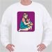 Sweatshirt with animals, human, body, individuals, bow, individual, kitten, fastening, persons, kitty, young, mammal, humans, girl, people, person, bowknot, tie